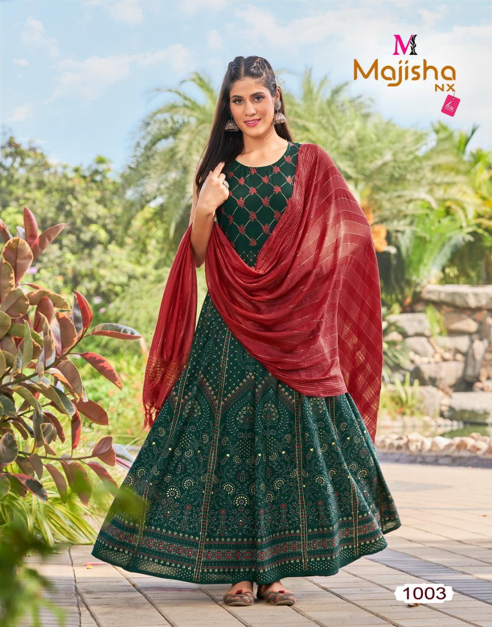 Majisha Nx Pankh 2 Heavy Ethnic Wear Long Kurti With Dupatta Collection